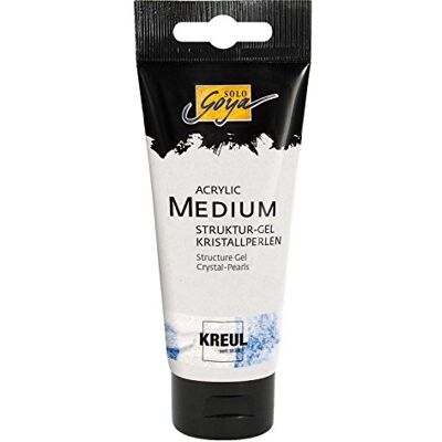 KREUL 86601 Solo Goya Acrylic Medium, 100 ml tuba, strukturovaný gel křišťálové perly, krémová tmel se skleněnými perličkami, schne leskle transparentní, jednobarvý KREUL 86601 Solo Goya Acrylic Medium, 100 ml tuba, strukturovaný gel křišťálové perly, krémová tmel se skleněnými perličkami, schne leskle transparentní, jednobarvý