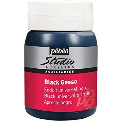 PEBEO Studio Acrylics Auxiliaries Gesso, černé, 500 ml PEBEO Studio Acrylics Auxiliaries Gesso, černé, 500 ml