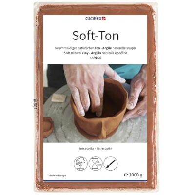 GLOREX Soft Ton terakota 2500 g, vytvrzování vzduchem nebo vypálením, terakota, 1000 g GLOREX Soft Ton terakota 2500 g, vytvrzování vzduchem nebo vypálením, terakota, 1000 g