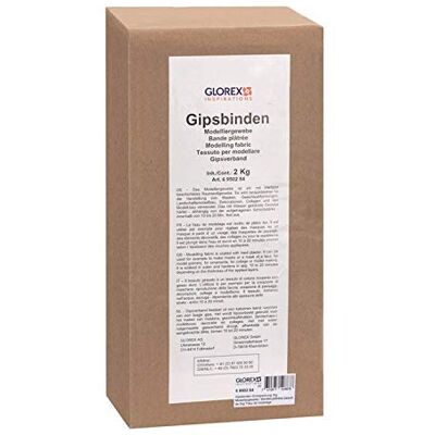 GLOREX 6 9502 84 – sádrové obvazy velké balení 2 kg, modelovací tkanina ideální pro modelářství, masky, dekorace a pro otisk bříšků dítěte GLOREX 6 9502 84 – sádrové obvazy velké balení 2 kg, modelovací tkanina ideální pro modelářství, masky, dekorace a pro otisk bříšků dítěte