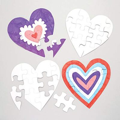 Baker Ross AW121 puzzle k vybarvování, srdce, 10 kusů Baker Ross AW121 puzzle k vybarvování, srdce, 10 kusů