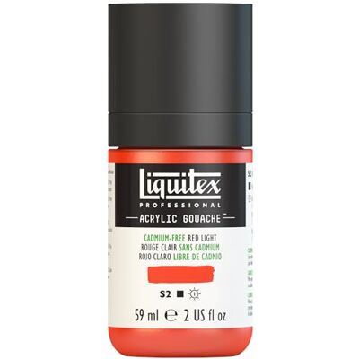 Liquitex Profesionální akrylový kvaš 2059893 bez kadmia červeně světlý, 59 ml láhev, matná akrylová barva s kvašovými vlastnostmi, vysoce krycí, vodotěsná a stálobarevná Liquitex Profesionální akrylový kvaš 2059893 bez kadmia červeně světlý, 59 ml láhev, matná akrylová barva s kvašovými vlastnostmi, vysoce krycí, vodotěsná a stálobarevná