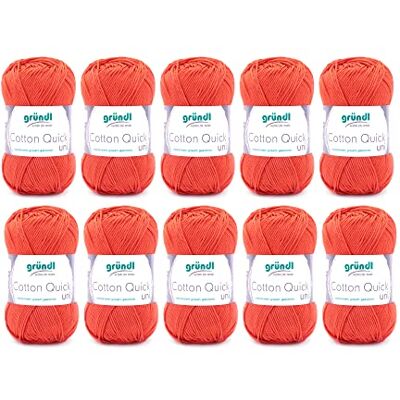 Gründl Vlna Cotton Quick uni háčkovací příze 10 klubko 50 g, oranžová Gründl Vlna Cotton Quick uni háčkovací příze 10 klubko 50 g, oranžová