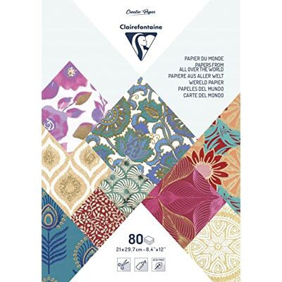 Clairefontaine 95218C Block A4 80 Bögen sortierte Papiere für DIY & Basteln Clairefontaine 95218C Block A4 80 Bögen sortierte Papiere für DIY & Basteln