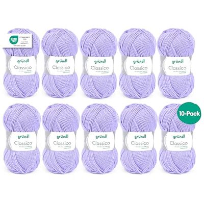 Gründl Vlna Classico Merino vlna Pletací příze 10 klubíček 50 g, šeříková Gründl Vlna Classico Merino vlna Pletací příze 10 klubíček 50 g, šeříková