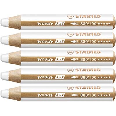 STABILO pastelky, vodové barvy a voskovky woody balení 3 v 1-5 kusech bílá STABILO pastelky, vodové barvy a voskovky woody balení 3 v 1-5 kusech bílá