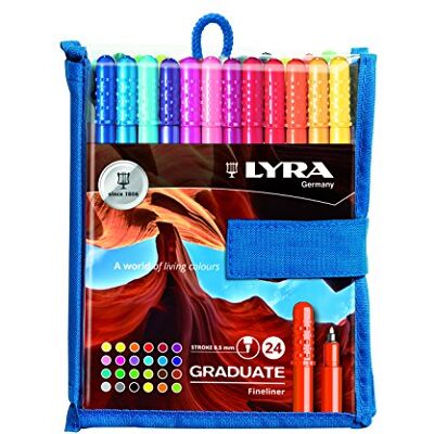 LYRA Graduate Fineliner inkoust na vodní bázi plastové desky 24 ks LYRA Graduate Fineliner inkoust na vodní bázi plastové desky 24 ks