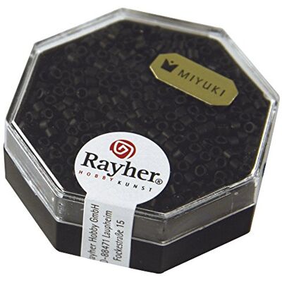 Rayher Delica-Rocailles, Miyuki-Rocailles, schwarz, metallic matt, 2,2 mm ø, Dose 7 g, Perlen zum Auffädeln, Glasperlen klein,14751576 Rayher Delica-Rocailles, Miyuki-Rocailles, schwarz, metallic matt, 2,2 mm ø, Dose 7 g, Perlen zum Auffädeln, Glasperlen klein,14751576
