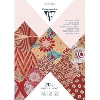 Clairefontaine 95090C Block verleimt mit 20 Bögen Papier aus aller Welt (21 x 29,7 cm, geeignet für Scrapbooking) 1 Pack rot Clairefontaine 95090C Block verleimt mit 20 Bögen Papier aus aller Welt (21 x 29,7 cm, geeignet für Scrapbooking) 1 Pack rot