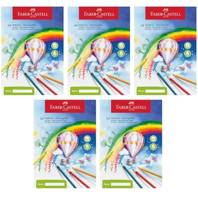 Faber-Castell Malířský blok DIN A4, 5 bloků po 100 listech, 80 g/m² Faber-Castell Malířský blok DIN A4, 5 bloků po 100 listech, 80 g/m²