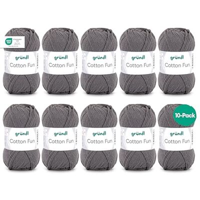 Gründl Vlna Cotton Fun Háčkovací příze pletací příze háčkovací příze snadná údržba a příjemná na kůži 100% bavlna 10 klubíček 50 g / 115 m síla jehlic 3-4 antracitová Gründl Vlna Cotton Fun Háčkovací příze pletací příze háčkovací příze snadná údržba a příjemná na kůži 100% bavlna 10 klubíček 50 g / 115 m síla jehlic 3-4 antracitová