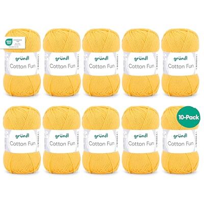 Gründl Vlna Cotton Fun Háčkovací příze pletací příze háčkovací příze snadná údržba a příjemná na kůži 100% bavlna 10 klubíček 50 g / 115 m síla jehlic 3-4 kukuřice Gründl Vlna Cotton Fun Háčkovací příze pletací příze háčkovací příze snadná údržba a příjemná na kůži 100% bavlna 10 klubíček 50 g / 115 m síla jehlic 3-4 kukuřice