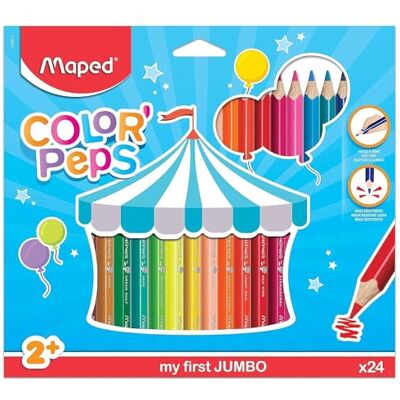 Maped 834013 my first trojhranné pastelky COLOR'PEPS JUMBO, pouzdro 24 ks Maped 834013 my first trojhranné pastelky COLOR'PEPS JUMBO, pouzdro 24 ks