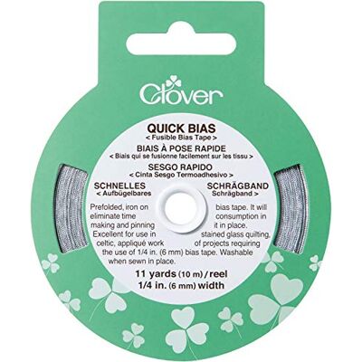 Clover CL700SLV Schnelles Schraegband,6 mm x 10 m, Silber Clover CL700SLV Schnelles Schraegband,6 mm x 10 m, Silber