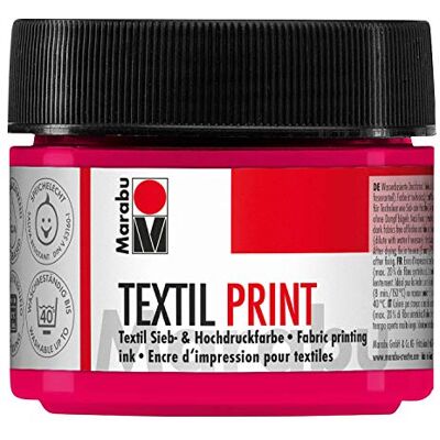Marabu 17030050914 Textil Print primární magenta 100 ml, síto a vysokotlaká barva na vodní bázi, bez zápachu a stálé na světle, dlouhá doba otevřenosti, pro světlé a tmavé textilie Marabu 17030050914 Textil Print primární magenta 100 ml, síto a vysokotlaká barva na vodní bázi, bez zápachu a stálé na světle, dlouhá doba otevřenosti, pro světlé a tmavé textilie