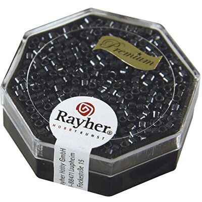 Rayher Delica-Rocailles, Miyuki-Rocailles, antracitová, metalická, lesklá, 2,2 mm ø, dóza 9 g, korálky na navlékání, skleněné korálky malé, 14750572 Rayher Delica-Rocailles, Miyuki-Rocailles, antracitová, metalická, lesklá, 2,2 mm ø, dóza 9 g, korálky na navlékání, skleněné korálky malé, 14750572