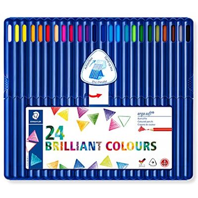 Staedtler 157 SB24 ergo soft pastelky (zvýšená odolnost proti zlomení, trojhranný, systém ABS, protiskluzový měkký povrch, vhodné pro děti podle DIN EN71) sada 24 živých barev Staedtler 157 SB24 ergo soft pastelky (zvýšená odolnost proti zlomení, trojhranný, systém ABS, protiskluzový měkký povrch, vhodné pro děti podle DIN EN71) sada 24 živých barev
