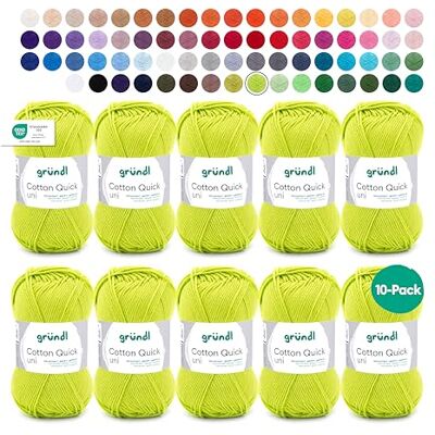 Gründl Vlna Cotton Quick uni háčkovací příze 10 klubíček 50 g, světle zelená Gründl Vlna Cotton Quick uni háčkovací příze 10 klubíček 50 g, světle zelená