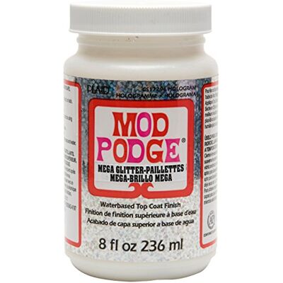 Mod Podge Plaid:Craft Mega Glitter Hologram-8oz Mod Podge Plaid:Craft Mega Glitter Hologram-8oz