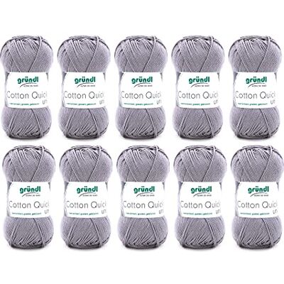Gründl Vlna Cotton Quick uni háčkovací příze 10 klubíček 50 g, stříbrošedá Gründl Vlna Cotton Quick uni háčkovací příze 10 klubíček 50 g, stříbrošedá