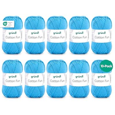 Gründl Vlna Cotton Fun Háčkovací příze pletací příze háčkovací příze snadná údržba a příjemná na kůži 100% bavlna 10 klubíček 50 g / 115 m síla jehlic 3-4 nebeská modrá Gründl Vlna Cotton Fun Háčkovací příze pletací příze háčkovací příze snadná údržba a příjemná na kůži 100% bavlna 10 klubíček 50 g / 115 m síla jehlic 3-4 nebeská modrá
