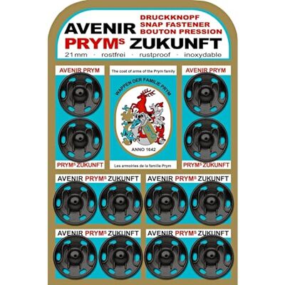 Prym 341137 patentní knoflíky MS 21 mm černé Prym 341137 patentní knoflíky MS 21 mm černé