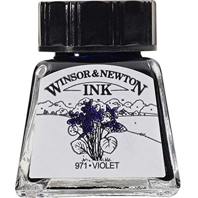 Winsor & Newton 1005688 Drawing Inks – kreslicí tuš pro kaligrafy, ilustrátory, grafiky, umělce – voděodolné barvy, vynikající průhlednost, láhev 14 ml – fialová Winsor & Newton 1005688 Drawing Inks – kreslicí tuš pro kaligrafy, ilustrátory, grafiky, umělce – voděodolné barvy, vynikající průhlednost, láhev 14 ml – fialová