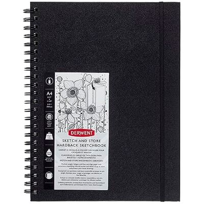 Derwent Sketch & Store Hardcover Skicák, formát A4 na výšku, kreslení a psaní, 56 listů, papír bez kyselin, skicovací kniha, spirálově vázaný hřbet, profesionální kvalita, 2102178 Derwent Sketch & Store Hardcover Skicák, formát A4 na výšku, kreslení a psaní, 56 listů, papír bez kyselin, skicovací kniha, spirálově vázaný hřbet, profesionální kvalita, 2102178
