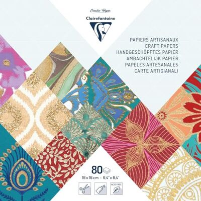 Clairefontaine 95217C Block kopfseitig verleimt mit 80 Bögen Papier aus aller Welt (16 x 16 cm, geeignet für Scrapbooking) 1 Pack farbig sortiert Clairefontaine 95217C Block kopfseitig verleimt mit 80 Bögen Papier aus aller Welt (16 x 16 cm, geeignet für Scrapbooking) 1 Pack farbig sortiert