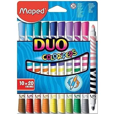 Maped M847010 fixy Color Peps Longlife Duo, balení 10 ks, c1, barevné Maped M847010 fixy Color Peps Longlife Duo, balení 10 ks, c1, barevné