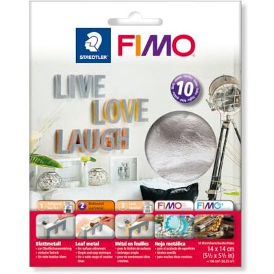 Staedtler 8781-81 Fimo kovový list, 10 listů v kartonové obálce, stříbrný Stříbrná fólie pro zušlechtění povrchu – kovový papír pro ruční práce – výr. č. 8781-81 Staedtler 8781-81 Fimo kovový list, 10 listů v kartonové obálce, stříbrný Stříbrná fólie pro zušlechtění povrchu – kovový papír pro ruční práce – výr. č. 8781-81