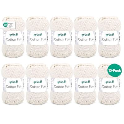 Gründl Vlna Cotton Fun Háčkovací příze pletací příze háčkovací příze snadná údržba a příjemná na kůži 100% bavlna 10 klubíček 50 g / 115 m síla jehlic 3-4 krémová Gründl Vlna Cotton Fun Háčkovací příze pletací příze háčkovací příze snadná údržba a příjemná na kůži 100% bavlna 10 klubíček 50 g / 115 m síla jehlic 3-4 krémová