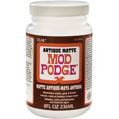 Mod Podge Lepidlo na vodní bázi a konečná úprava, transparentní antický vzhled, matný, syntetický materiál, průhledný, 5,8 x 5,8 x 9,7 cm Mod Podge Lepidlo na vodní bázi a konečná úprava, transparentní antický vzhled, matný, syntetický materiál, průhledný, 5,8 x 5,8 x 9,7 cm