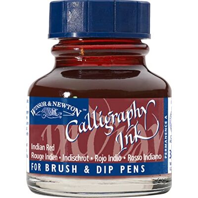 Winsor & Newton 1111317 kaligrafická tuba (pro plnicí pero nebo psací pera, vzájemně míchatelné, stálobarevné) 30ml lahvička indická červená Winsor & Newton 1111317 kaligrafická tuba (pro plnicí pero nebo psací pera, vzájemně míchatelné, stálobarevné) 30ml lahvička indická červená