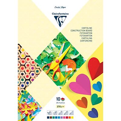 Clairefontaine 97149C fotokartonový blok Premium, DIN A3, 29,7 x 42 cm, 10 listů, 270 g, barevně tříděné Clairefontaine 97149C fotokartonový blok Premium, DIN A3, 29,7 x 42 cm, 10 listů, 270 g, barevně tříděné