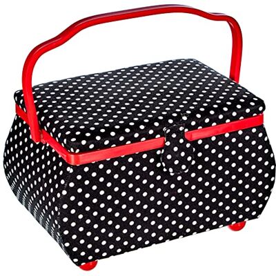 Prym 612246 Košík na šicí potřeby Polka Dots černá/bílá L Prym 612246 Košík na šicí potřeby Polka Dots černá/bílá L