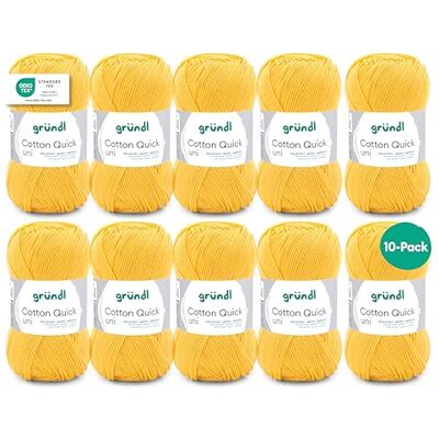 Gründl Vlna Cotton Quick uni háčkovací příze 10 klubíček 50 g, kukuřičná žlutá Gründl Vlna Cotton Quick uni háčkovací příze 10 klubíček 50 g, kukuřičná žlutá