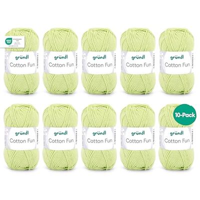Gründl Vlna Cotton Fun Háčkovací příze pletací příze háčkovací příze snadná údržba a příjemná na kůži 100% bavlna 10 klubíček 50 g / 115 m tloušťka jehlic 3-4 světle zelená Gründl Vlna Cotton Fun Háčkovací příze pletací příze háčkovací příze snadná údržba a příjemná na kůži 100% bavlna 10 klubíček 50 g / 115 m tloušťka jehlic 3-4 světle zelená