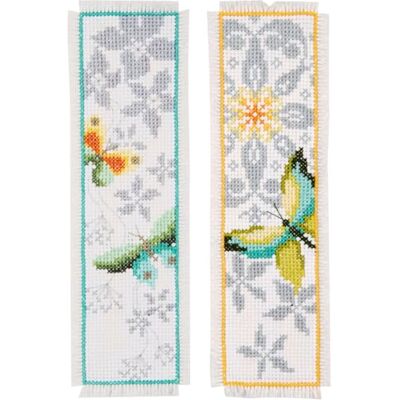 Vervaco Lesezeichen Kreuzstich Stickpackungen Gezählter Kreuzstich Set Schmetterling 2er DIY Set Erwachsene Sticken Lesen Zubehör Geschenk Zählmusterpackung ca. 6 x 20 cm Stickset für Anfänger Vervaco Lesezeichen Kreuzstich Stickpackungen Gezählter Kreuzstich Set Schmetterling 2er DIY Set Erwachsene Sticken Lesen Zubehör Geschenk Zählmusterpackung ca. 6 x 20 cm Stickset für Anfänger