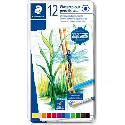 Staedtler 146 10C akvarelových pastelek – 12dílné kovové pouzdro Staedtler 146 10C akvarelových pastelek – 12dílné kovové pouzdro