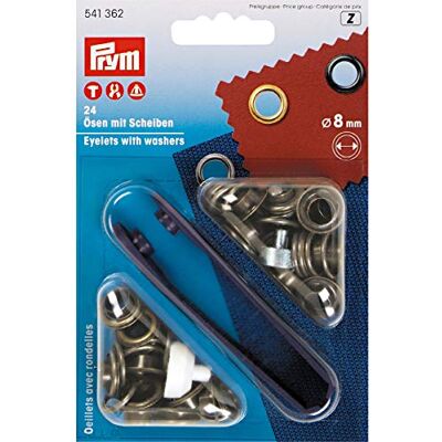 Prym Očka Plus podložky, kov, antická mosaz, 8 mm, 24 Prym Očka Plus podložky, kov, antická mosaz, 8 mm, 24