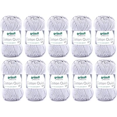 Gründl Vlna Cotton Quick uni háčkovací příze 10 klubíček 50 g, světle šedá Gründl Vlna Cotton Quick uni háčkovací příze 10 klubíček 50 g, světle šedá
