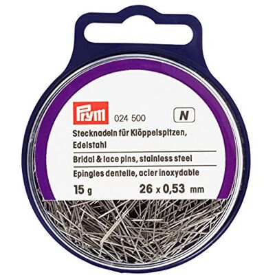Prym Paličkové špendlíky, ušlechtilá ocel, stříbrná, 26 x 0,53 mm, 024500 Prym Paličkové špendlíky, ušlechtilá ocel, stříbrná, 26 x 0,53 mm, 024500