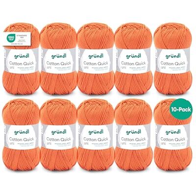 Gründl Vlna Cotton Quick uni háčkovací příze 10 klubko 50 g, oranžová Gründl Vlna Cotton Quick uni háčkovací příze 10 klubko 50 g, oranžová