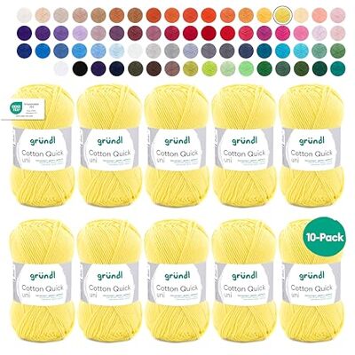 Gründl Vlna Cotton Quick uni háčkovací příze 10 klubíček 50 g, žlutá Gründl Vlna Cotton Quick uni háčkovací příze 10 klubíček 50 g, žlutá