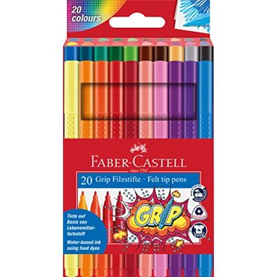 Faber-Castell , značkovač s širokou stopou, značkovač Grip Colour, 10 ks k dispozici 10dílné nebo 20dílné pouzdro, vícebarevné 20 Faber-Castell , značkovač s širokou stopou, značkovač Grip Colour, 10 ks k dispozici 10dílné nebo 20dílné pouzdro, vícebarevné 20