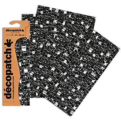 décopatch Clairefontaine C772O Decopatch papír, balení 3 ks černo-bílé kočky décopatch Clairefontaine C772O Decopatch papír, balení 3 ks černo-bílé kočky