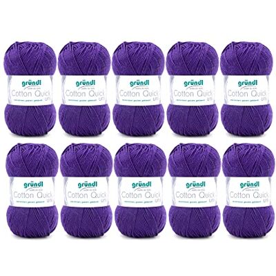 Gründl Vlna Cotton Quick uni háčkovací příze 10 klubíček 50 g, švestka Gründl Vlna Cotton Quick uni háčkovací příze 10 klubíček 50 g, švestka