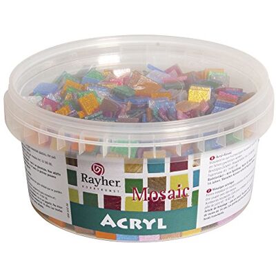 Rayher Hobby akrylové mozaikové kameny mix, třpytky, 1 x 1 cm, čtvercové, cca 1 200 kusů, dóza 300 g, transparentní, průsvitné, pestrá směs, plastové kameny, plastová mozaika, 14791999 Rayher Hobby akrylové mozaikové kameny mix, třpytky, 1 x 1 cm, čtvercové, cca 1 200 kusů, dóza 300 g, transparentní, průsvitné, pestrá směs, plastové kameny, plastová mozaika, 14791999