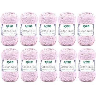 Gründl Vlna Cotton Quick uni háčkovací příze 10 klubíček 50 g, růžová Gründl Vlna Cotton Quick uni háčkovací příze 10 klubíček 50 g, růžová